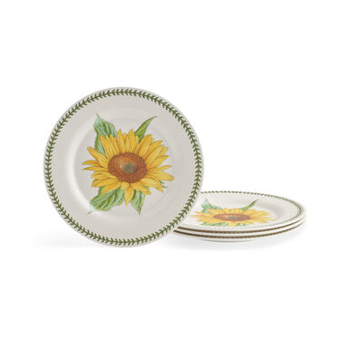 Botanic Garden Melamine Set of 4 Dinner Plates, Sunflower Botanic Garden Melamine Set of 4 Dinner Plates, Sunflower